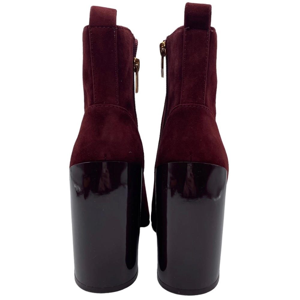 Vince Camuto Women's Boot Everna Heeled Burgundy Red Suede Leather Holiday - Picture 5 of 10